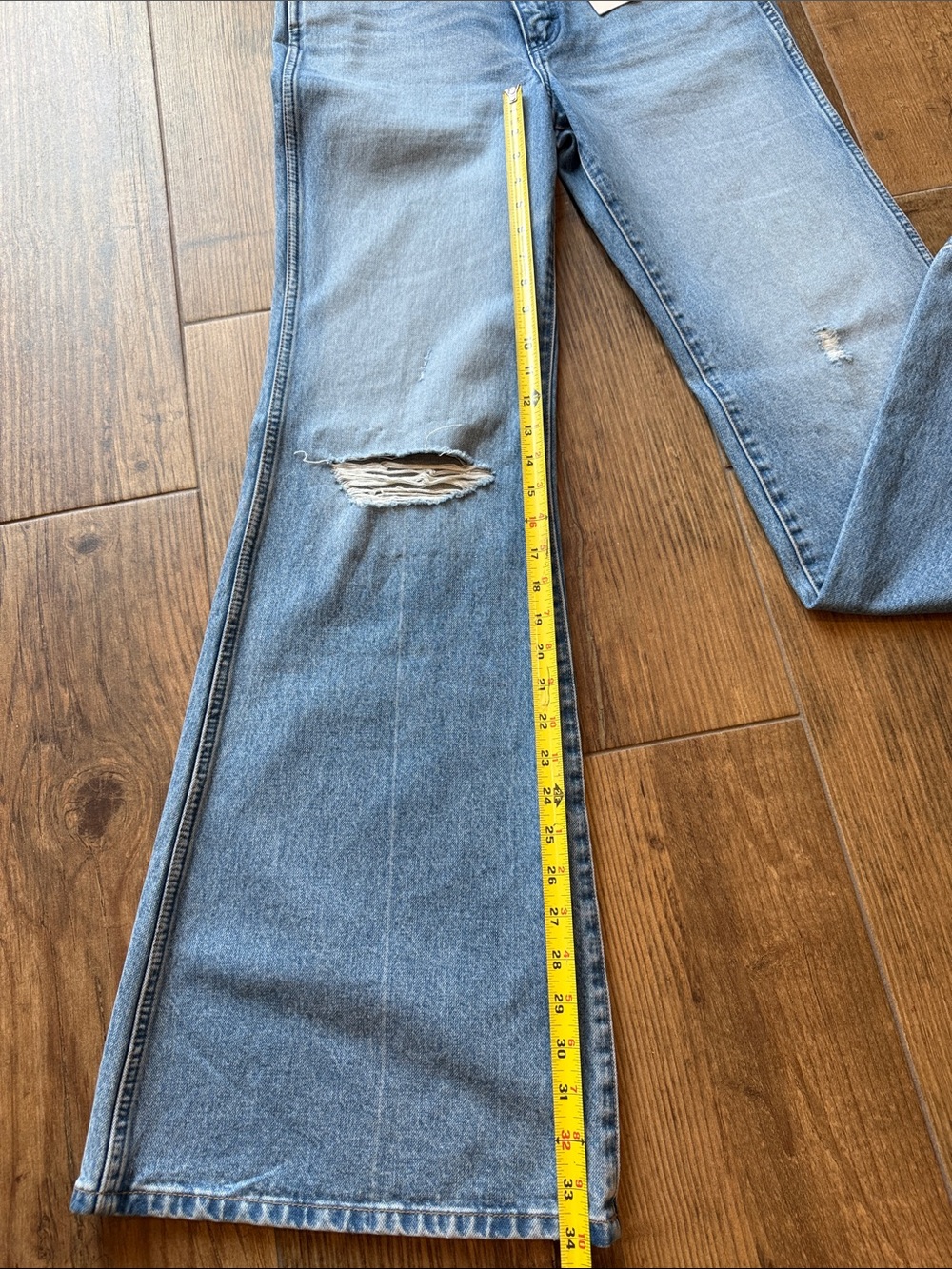 Wrangler Light Blue Distressed Flare Jeans - Women's - Picture 5 of 7